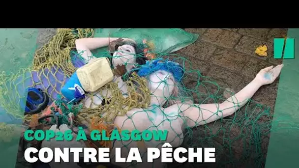 À Glasgow, des sirènes s'échouent dans des filets contre la Cop26