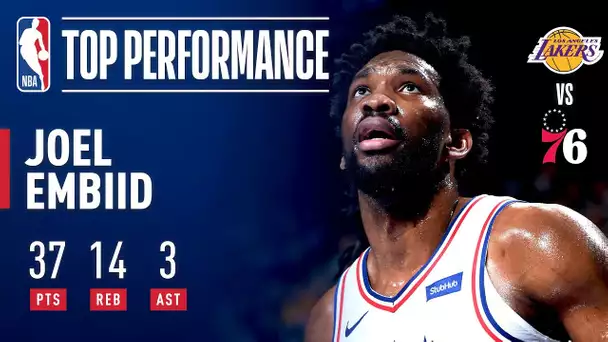 Joel Embiid Drops 37 Points (12-16 FG) & Grabs 14 Boards vs Lakers | February 10, 2019