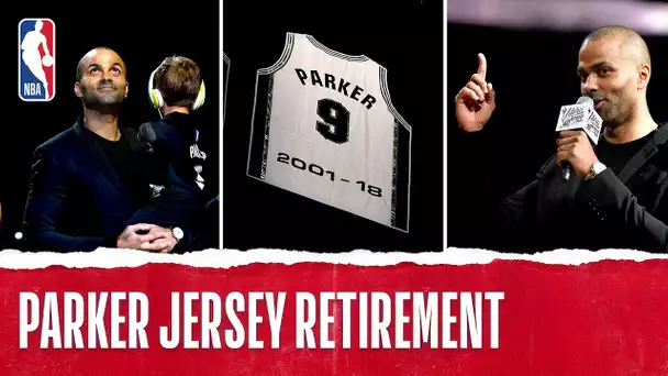 Tony Parker's No.9 Goes Into The Rafters Forever