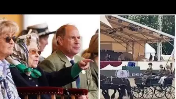 Lady Louise regardée par la reine alors qu'elle dirige le défilé de chevaux dans la calèche bien-aim