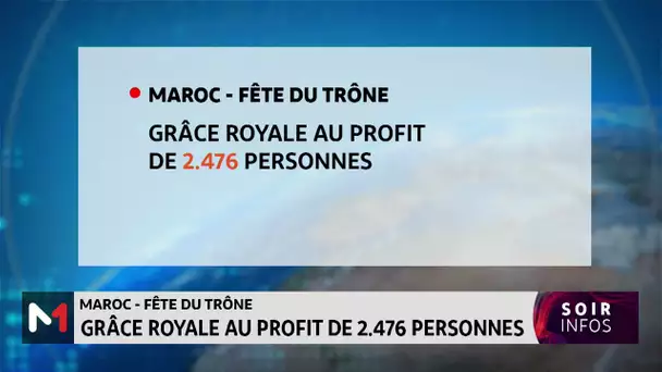 Fête du Trône : Grâce Royale au profit de 2.476 personnes