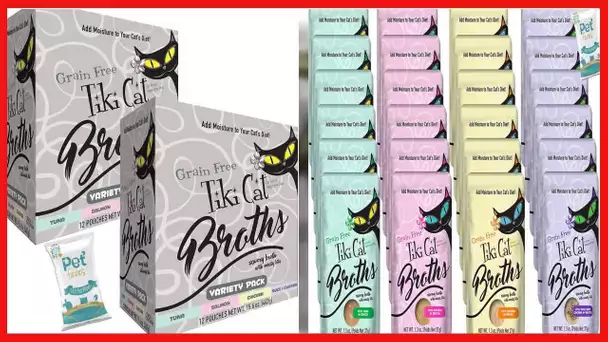 (2 Boxes) Tiki Cat Savory Broth, Grain Free Lickable Wet Food Treat, Add Moisture & Boost Flavor