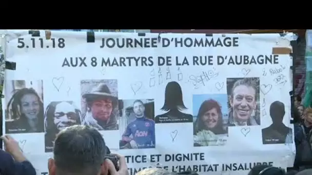 Hommage aux victimes de la rue d'Aubagne à Marseille