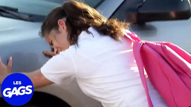 Gamine De 12 Ans Pousse Une Voiture | Juste Pour Rire Les Gags