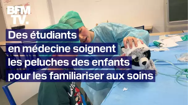 Des étudiants en médecine soignent des peluches pour dédramatiser l'hôpital auprès des enfants