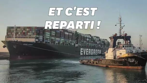 Canal de Suez: l'Ever Given a été remis à flot, le trafic reprend