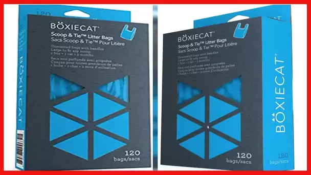 Boxiecat Scoop & Tie Litter Bags – Cat Litter Clump & Poop Bags – Leakproof - Large to Fit Any Scoop