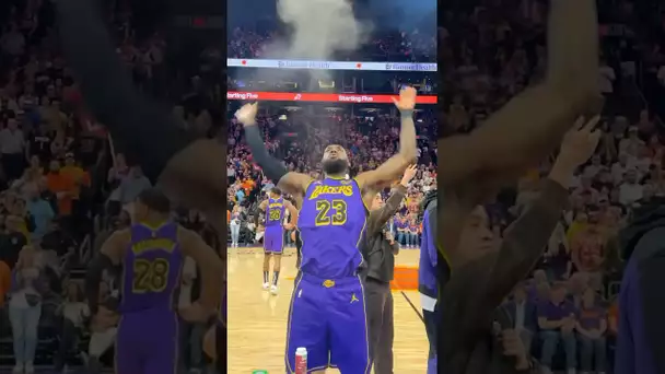 LeBron James’ ICONIC chalk toss in Phoenix! 🔥👀|#Shorts