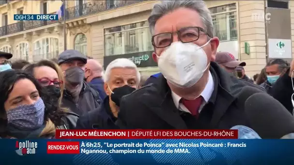 Loi climat: l'insoumis Jean-Luc Mélenchon, en colère, contre le gouvernement