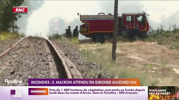 Incendies: Emmanuel Macron attendu en Gironde aujourd'hui