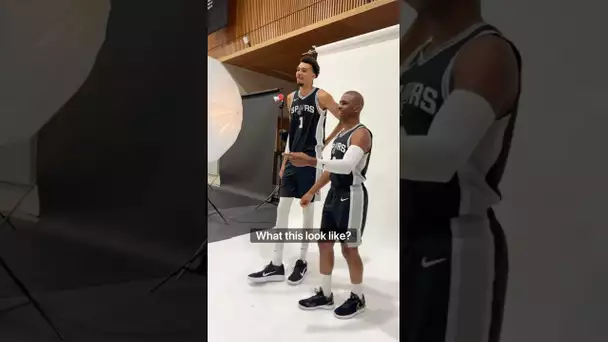 Chris Paul can’t stop laughing while taking pics with Wemby! 😆📸 | #Shorts