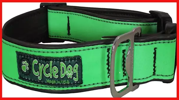 Cycle Dog Bottle Opener Recycled Dog Collar, Green Max Reflective, Large