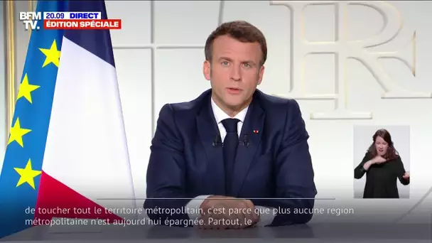 Emmanuel Macron annonce l'élargissement des restrictions "à tout le territoire métropolitain"