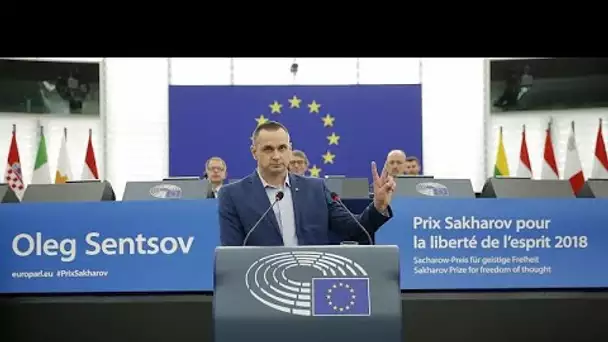 Le cinéaste ukrainien Oleg Sentsov reçoit son prix Sakharov 2018