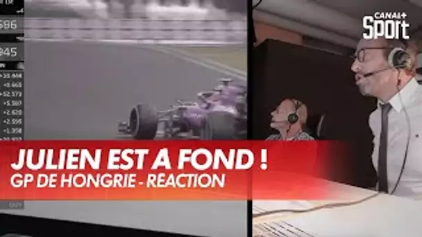 La victoire d'Esteban Ocon de la cabine avec Julien Fébreau et Jacques Villeneuve - GP de Hongrie