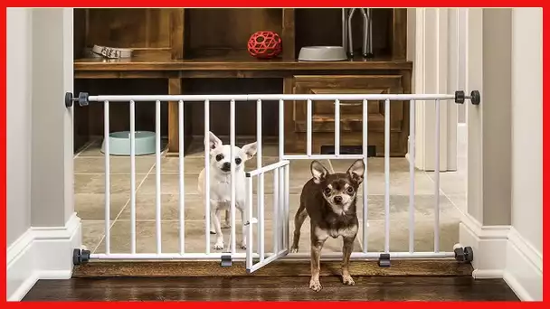 Carlson Pet Products MINI Expandable Extra Wide Pet Gate with Small Pet Door