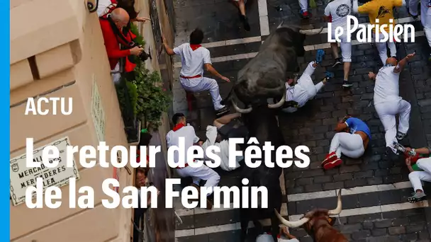 Fêtes de San Fermin: deux personnes encornées, quatre autres à l’hôpital après un lâcher de taureaux