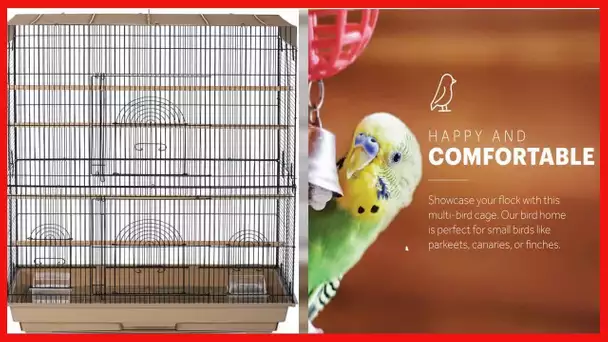 Prevue Pet Products Flight Cage for Multiple Small Birds, Steel Metal and Plastic Cage Home Crate