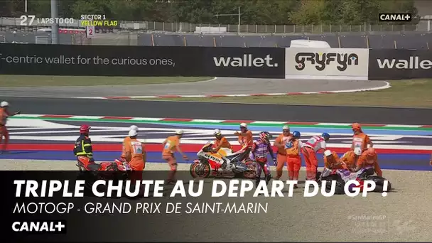 Triple chute au départ ! - Grand Prix de Saint-Marin - MotoGP