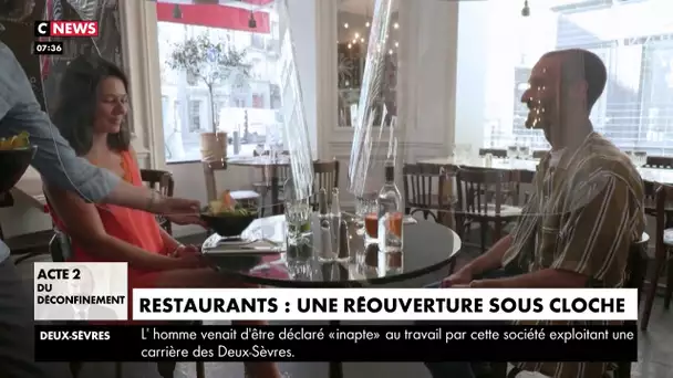 Des clients sous cloche pour rouvrir les restaurants