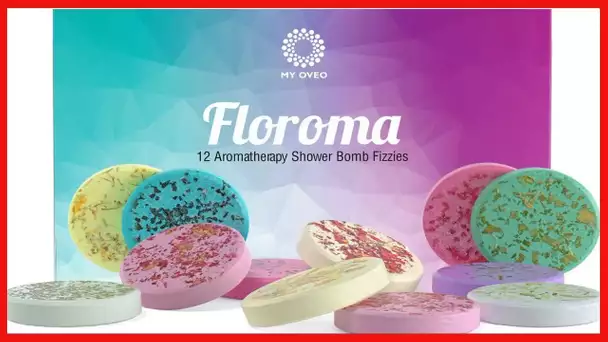 Floroma Aromatherapy Shower Steamers - Variety Set Of 12x Shower Bombs With Essential Oils For Relax