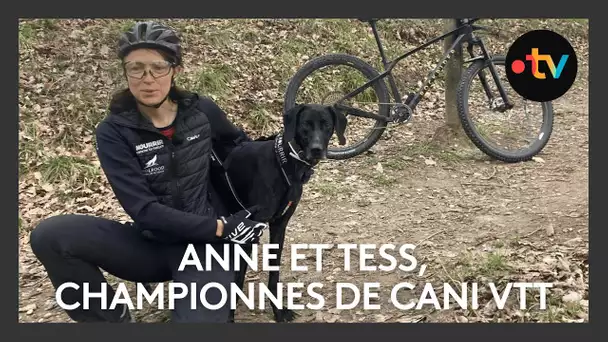 Anne et Tess, championne du monde de cani VTT