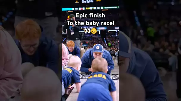 Epic ending to the baby race at halftime in Indy! 👀🏁|#Shorts