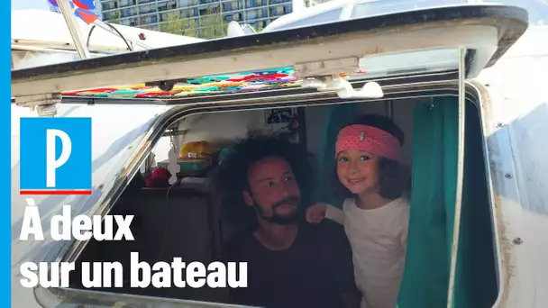 Cyril et Billie, confinés sur un petit bateau au centre de Paris