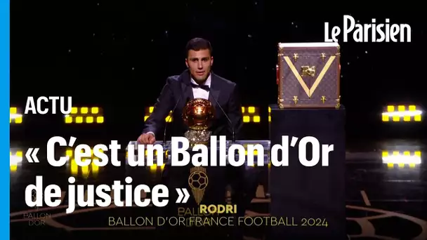 Rodri accepte l'absence du Real Madrid lors de la cérémonie du Ballon d'Or