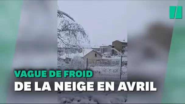 Les images de la neige en plein mois d'avril