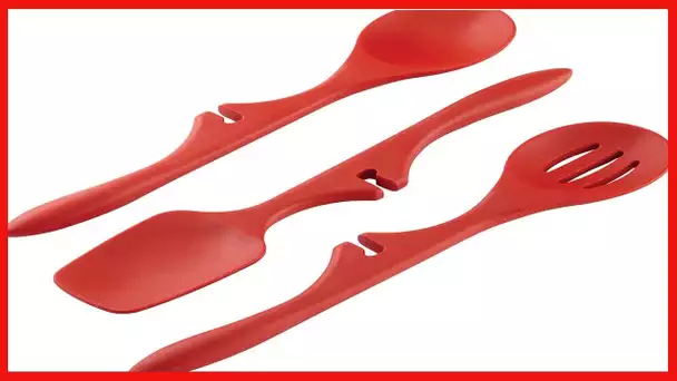 Rachael Ray Kitchen Tools and Gadgets Nonstick Utensils/Lazy Spoonula, Solid and Slotted Spoon