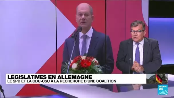 Législatives en Allemagne : le SPD et la CDU-CSU à la recherche d'une coalition • FRANCE 24