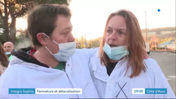 Manifestation des salariés d’Intégra Neurosciences Implants à Biot