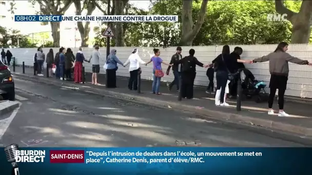 Saint-Denis: des parents forment une chaîne humaine devant une école contre le trafic de drogue