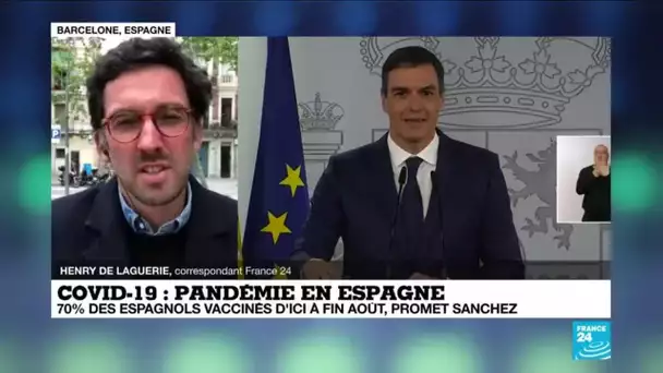 Covid-19 en Espagne : 70 % des Espagnols vaccinés d'ici à fin août, promet Pedro Sanchez