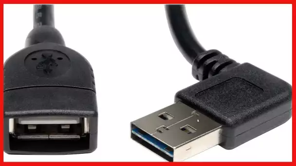 Tripp Lite Universal Reversible USB 2.0 Hi-Speed Extension Cable (Reversible Right / Left Angle A to