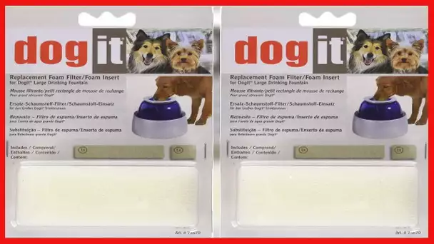 Dogit Replacement Foam Insert for Fresh & Clear Drinking Water Fountain for Large Dogs, 2-Pack