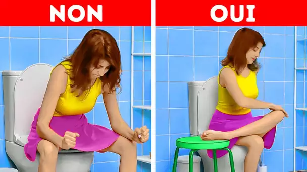 ASTUCES INDISPENSABLES POUR LES TOILETTES ET LA SALLE DE BAIN POUR TOUTES LES SITUATIONS