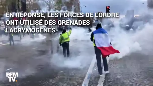 À Paris, la manifestation des gilets jaunes sur les Champs-Élysées dégénère dans la violence