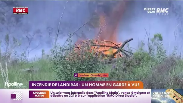 Incendie de Landiras : un homme en garde à vue