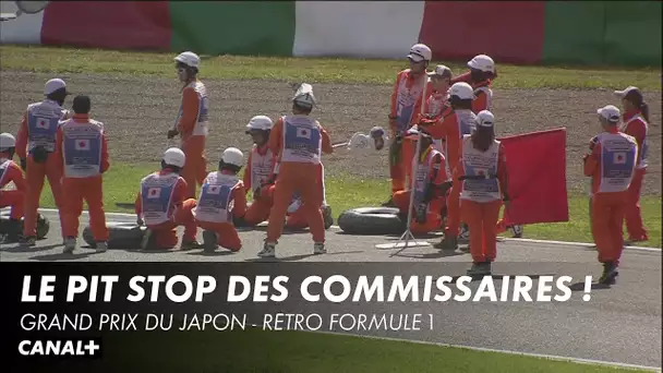 Les commissaires s'entraînent au pit stop ! - Grand Prix du Japon - Rétro F1