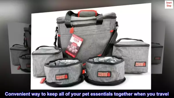 KONG Pet Travel Bag (5-Piece) & Washable Tote Organizer - Food Storage Containers