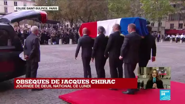 Obsèques de Jacques Chirac : le cercueil de l'ancien président applaudi à la sortie de l'église