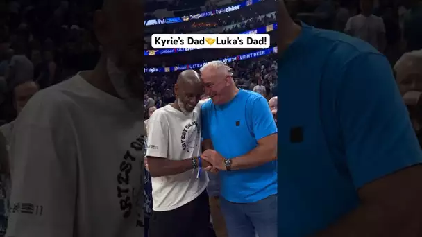 Kyrie Irving & Luka Doncic’s fathers share a moment after the Mavericks game 4 W! 🔥💙|#Shorts