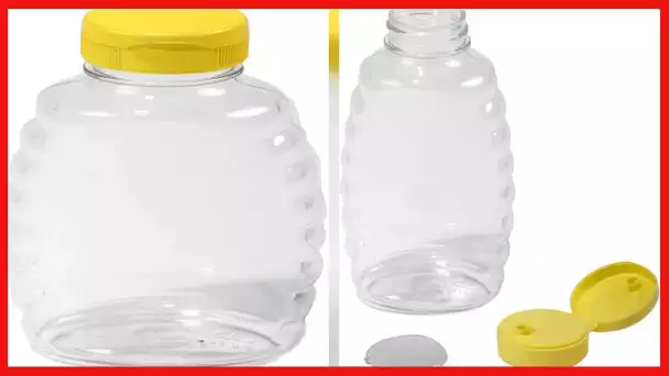 Little Giant Plastic Skep-Style Jar Honey Squeeze Bottle with Flip-top Lid (16 Ounce, 12 Pack)