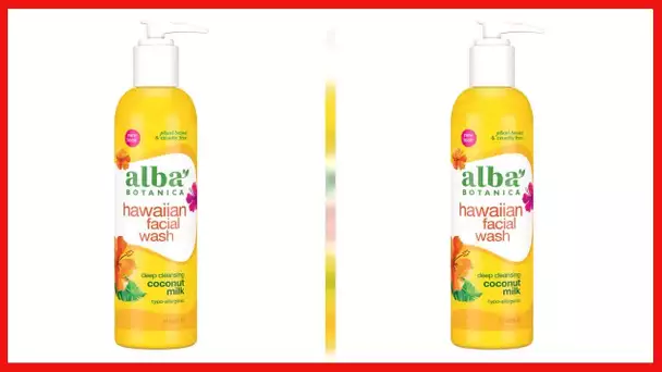 Alba Botanica Hawaiian Facial Wash, Deep Cleansing Coconut Milk, 8 Oz