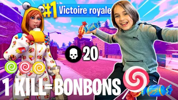 1 KILL = 1 BONBON DE LA BOULANGERIE POUR CE GAMIN DE 10 ANS SUR FORTNITE !