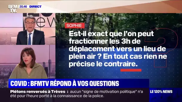 Peut-on fractionner les 3h de déplacement vers un lieu de plein air ?