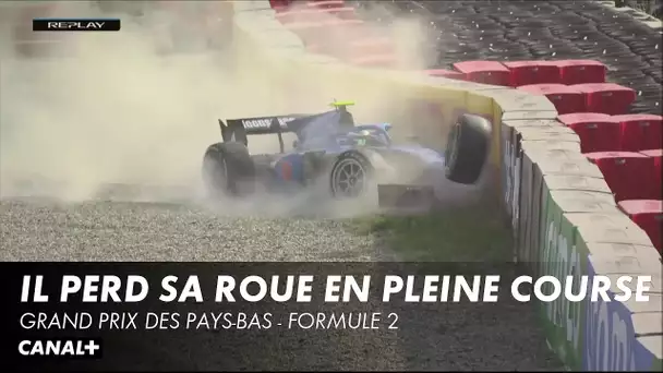 Marino Sato perd sa roue en pleine course ! - Grand Prix des Pays-Bas - F2