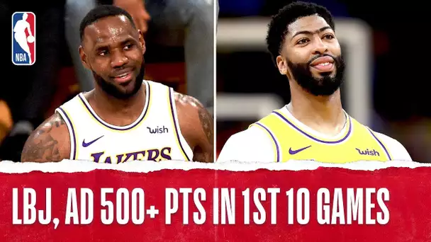 First Lakers Duo Since Kobe & Shaq With 500+ In First 10 Games